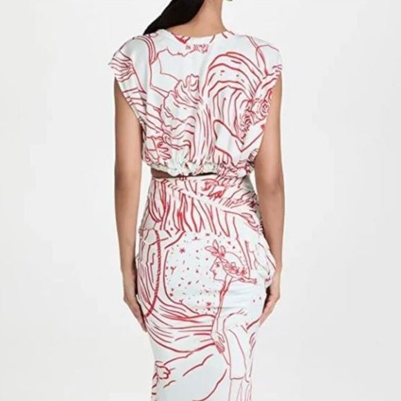 NWT Christopher Esber - Sculpted Twisted Tank Dress In Odyssey Print - Picture 4 of 13